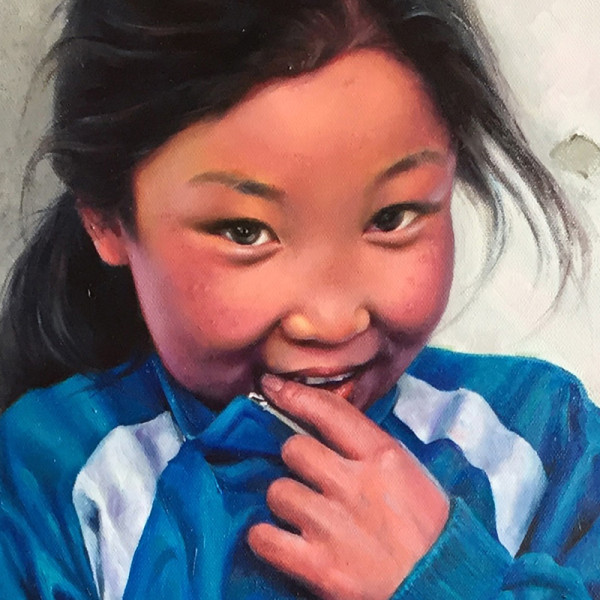 藏族女孩 局部图