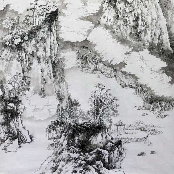 山居幽赏图  局部图