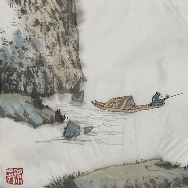 江上独钓 局部图