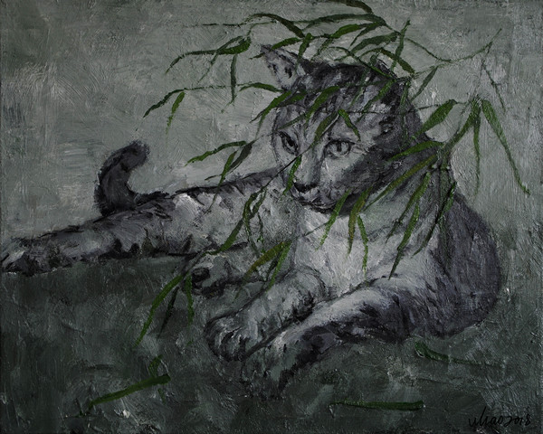 竹叶后面的动物