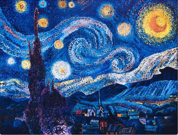 花儿系列之荷兰  梵高《星月夜》